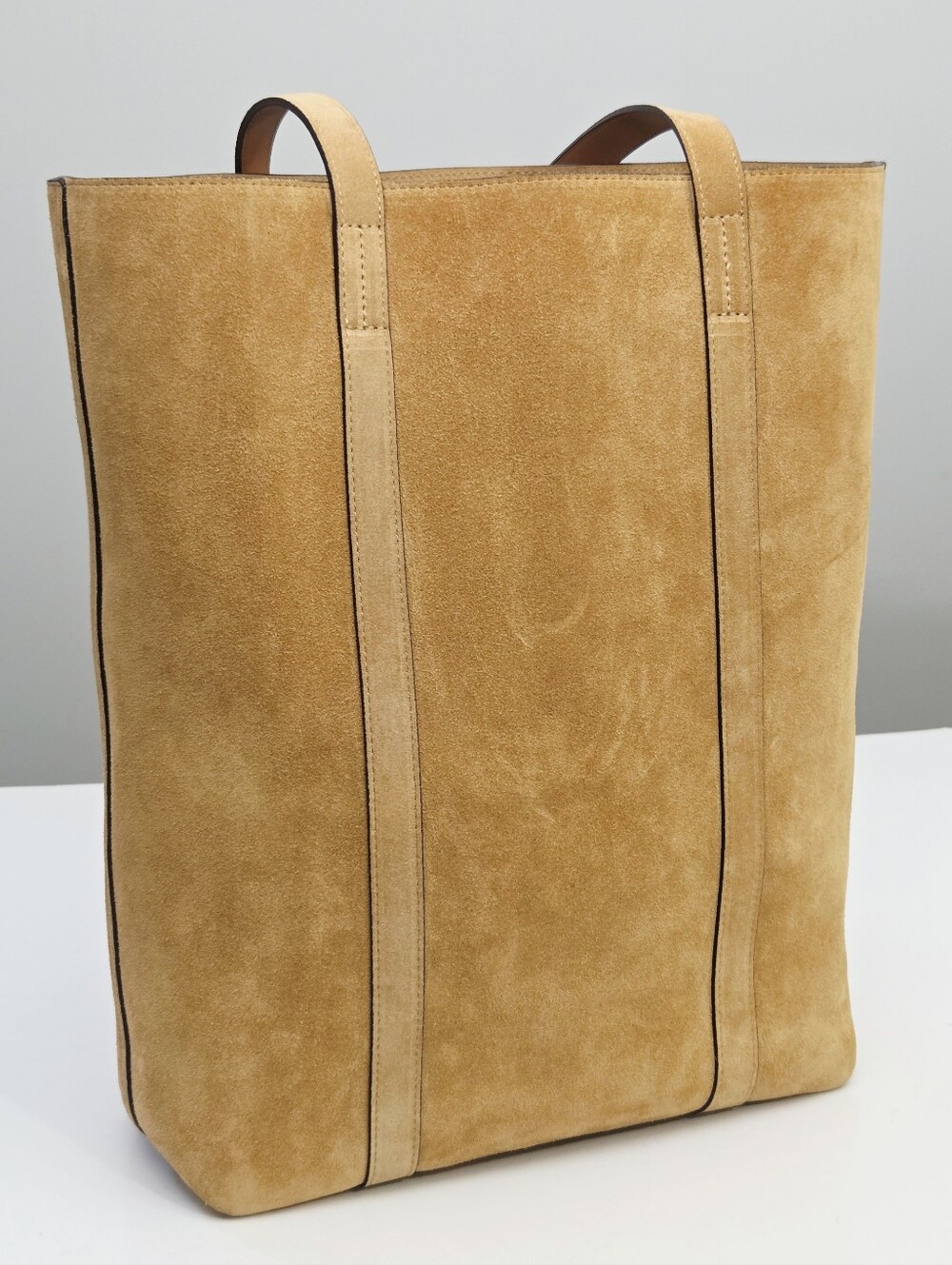 EXCELLENT SEZANE THE TOTE LE CABAS BAG - CAMEL SUEDE - Picture 11 of 14